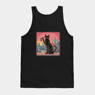 Artistic Black Cat Tank Top